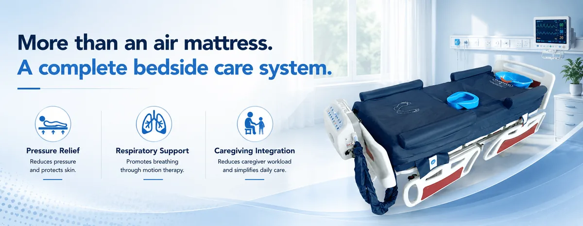 More than an air mattress. A complete bedside care system.