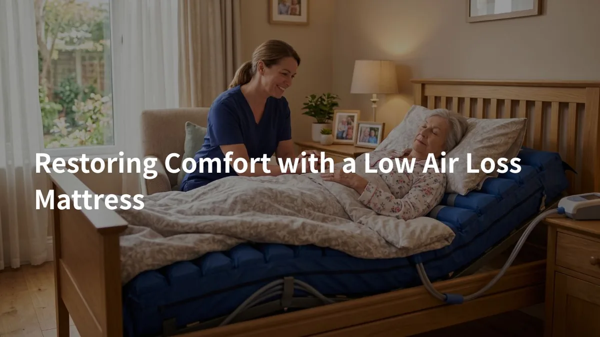 Low air loss air mattress providing microclimate control and skin protection for bedridden patient at home