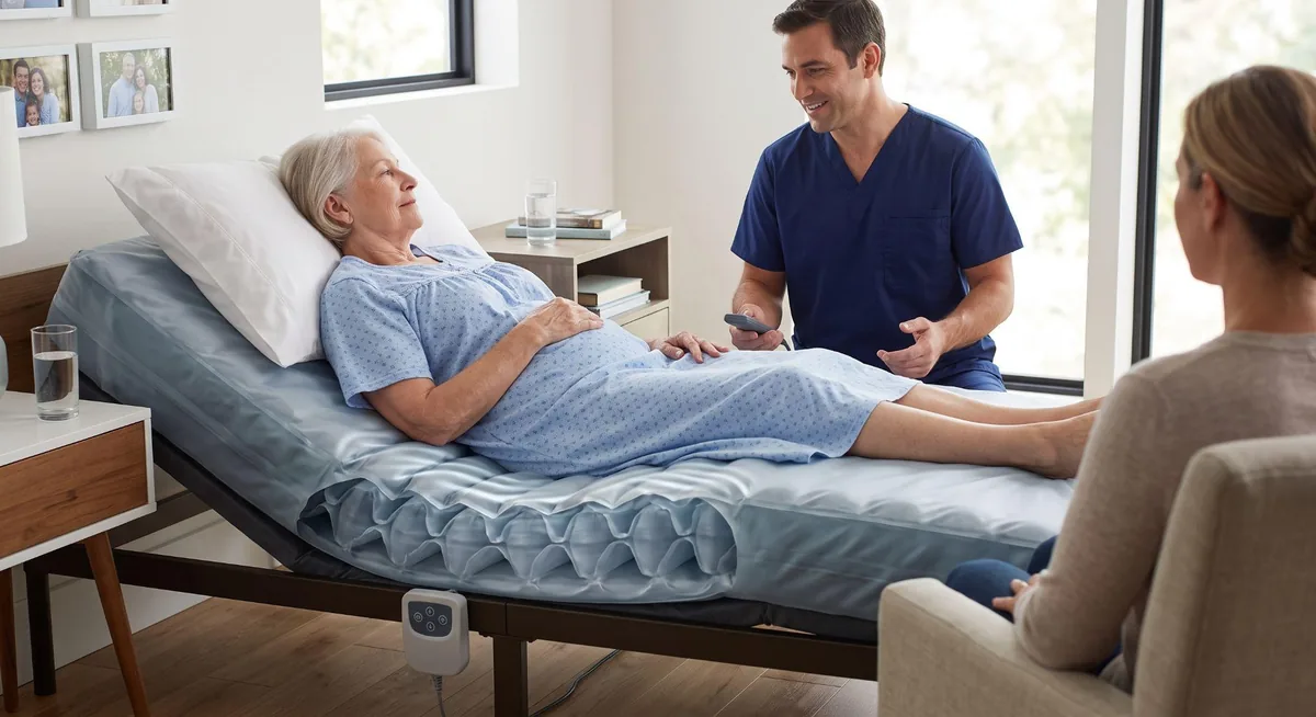 Medical air mattress distributing body weight and supporting microcirculation for bedridden patient